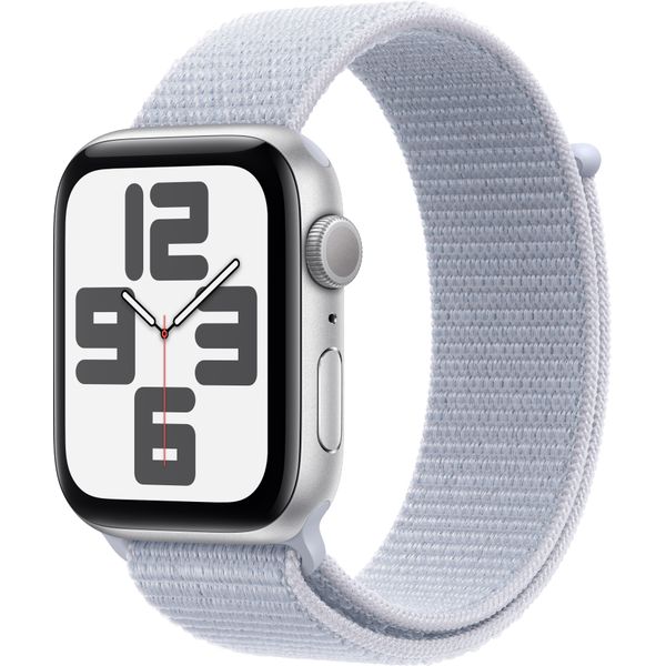 Apple Watch Series SE 2024 44mm Silver Aluminum Case with Blue Cloud Sport Loop